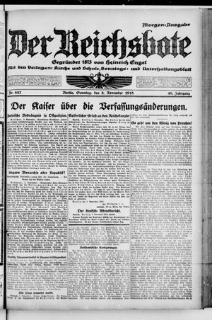 Der Reichsbote vom 03.11.1918