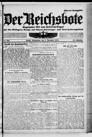 Der Reichsbote vom 07.11.1918