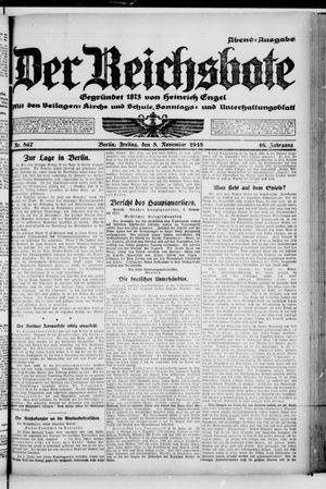 Der Reichsbote vom 08.11.1918