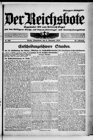 Der Reichsbote vom 09.11.1918