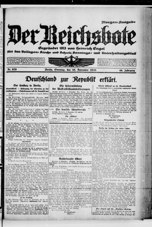Der Reichsbote vom 10.11.1918