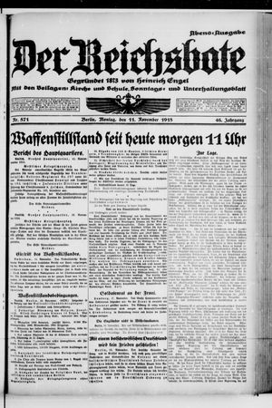 Der Reichsbote on Nov 11, 1918