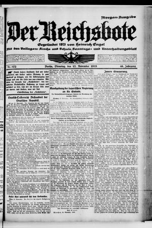 Der Reichsbote vom 12.11.1918