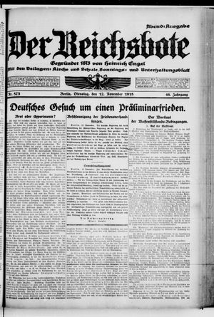 Der Reichsbote vom 12.11.1918