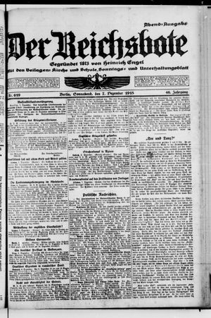 Der Reichsbote on Dec 7, 1918