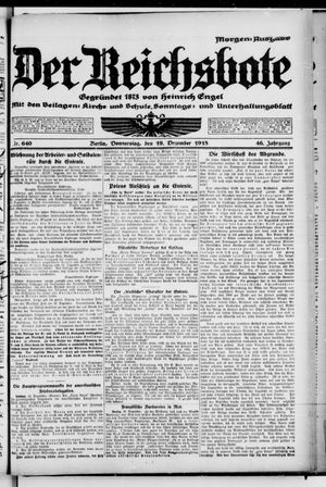 Der Reichsbote vom 19.12.1918