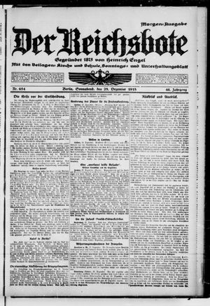 Der Reichsbote vom 28.12.1918