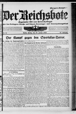 Der Reichsbote on Jan 10, 1919
