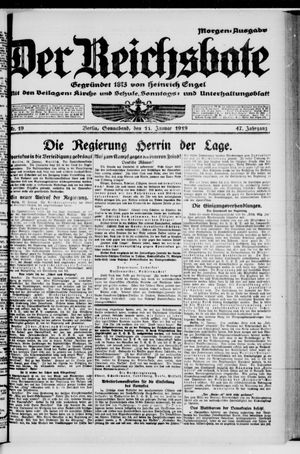 Der Reichsbote vom 11.01.1919