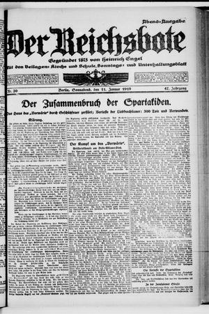 Der Reichsbote vom 11.01.1919