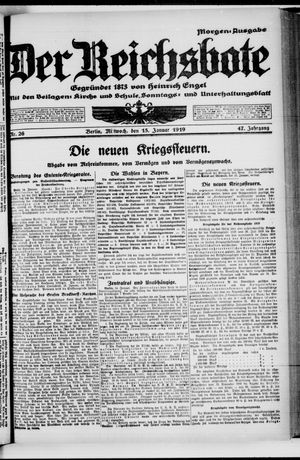 Der Reichsbote vom 15.01.1919