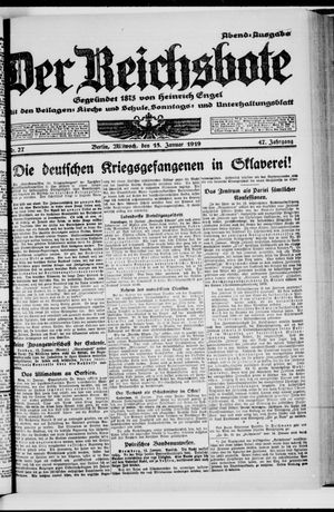 Der Reichsbote on Jan 15, 1919