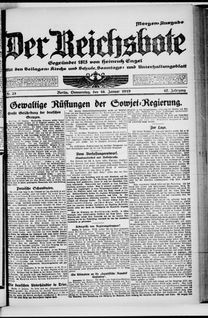 Der Reichsbote vom 16.01.1919