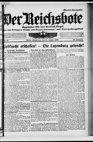 Der Reichsbote vom 16.01.1919