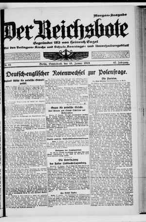 Der Reichsbote vom 18.01.1919
