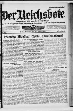 Der Reichsbote vom 18.01.1919