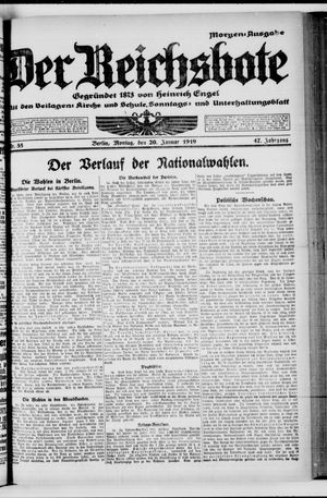 Der Reichsbote on Jan 20, 1919