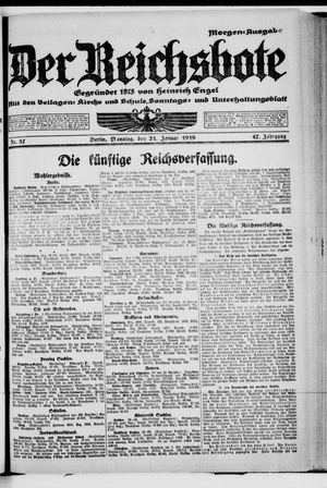 Der Reichsbote on Jan 21, 1919