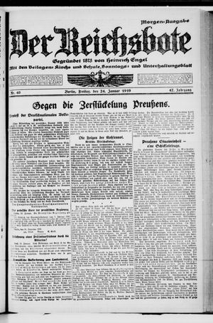 Der Reichsbote on Jan 24, 1919