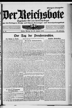 Der Reichsbote on Jan 27, 1919