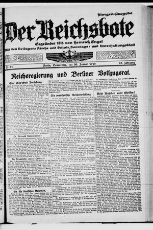 Der Reichsbote vom 30.01.1919