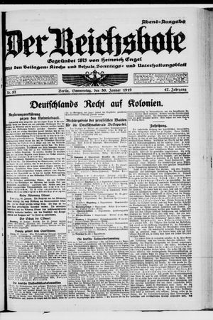 Der Reichsbote on Jan 30, 1919