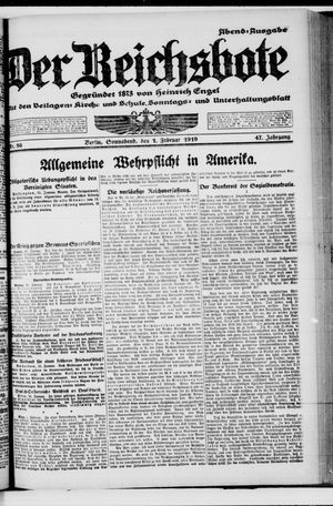 Der Reichsbote vom 01.02.1919