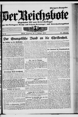 Der Reichsbote on Feb 2, 1919