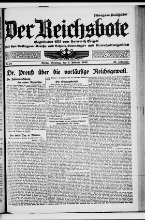 Der Reichsbote vom 09.02.1919