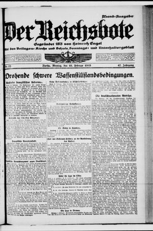 Der Reichsbote on Feb 10, 1919