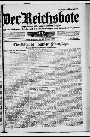 Der Reichsbote vom 16.02.1919