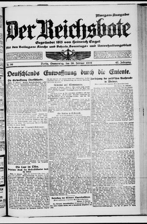 Der Reichsbote on Feb 20, 1919