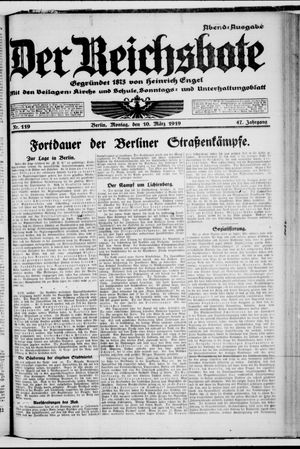 Der Reichsbote vom 10.03.1919
