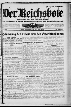 Der Reichsbote vom 13.03.1919