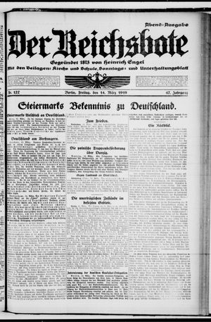 Der Reichsbote vom 14.03.1919