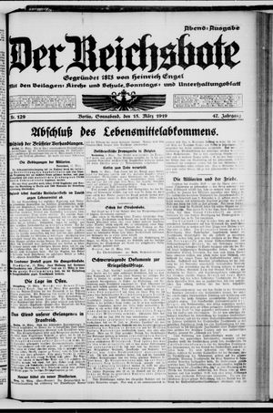 Der Reichsbote vom 15.03.1919