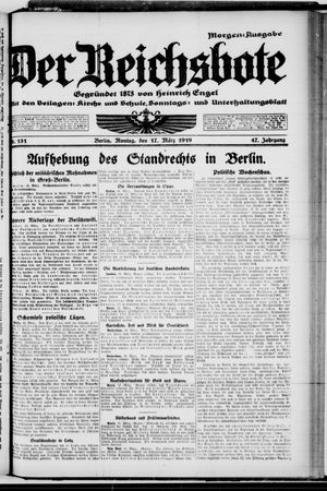 Der Reichsbote vom 17.03.1919