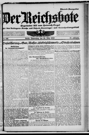 Der Reichsbote vom 20.03.1919