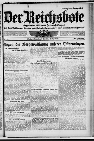 Der Reichsbote vom 22.03.1919