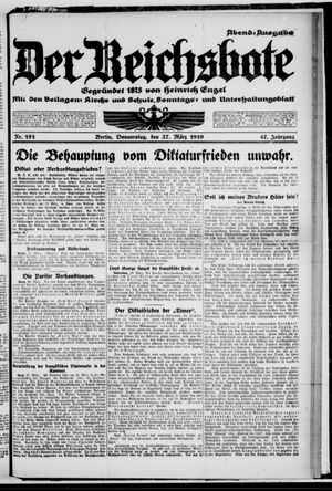 Der Reichsbote vom 27.03.1919
