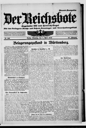 Der Reichsbote on Apr 1, 1919