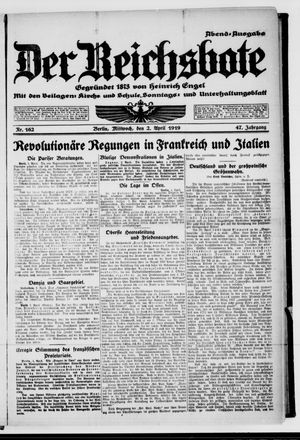 Der Reichsbote vom 02.04.1919