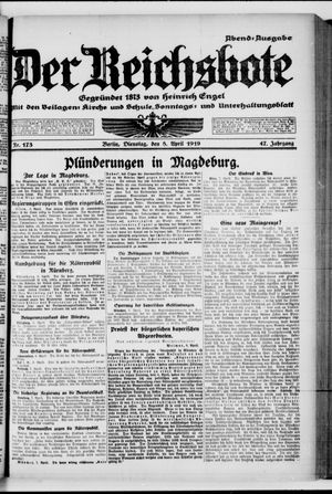 Der Reichsbote on Apr 8, 1919