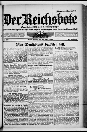 Der Reichsbote vom 11.04.1919