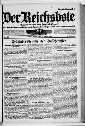 Der Reichsbote on Apr 11, 1919