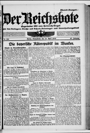 Der Reichsbote on Apr 12, 1919