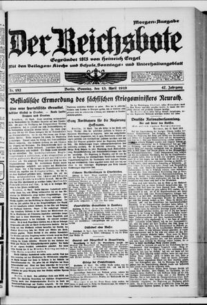 Der Reichsbote vom 13.04.1919