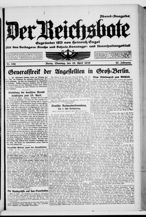 Der Reichsbote on Apr 15, 1919