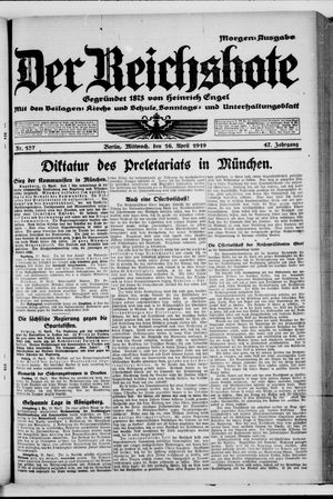Der Reichsbote on Apr 16, 1919