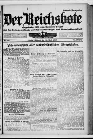 Der Reichsbote vom 16.04.1919